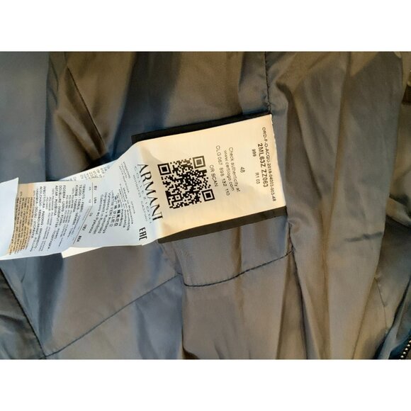 Armani Collezioni Long Black Quilted Down Puffer Coat, Size 12 | 48, NWT! $1,295 - Picture 12 of 12